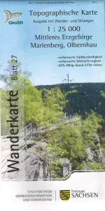Topographische Wanderkarte Marienberg, Olbernhau im Erzgebirge / Sachsen