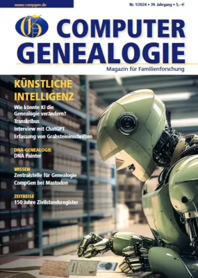 Titelbild von Zeitschrift Computer-Genealogie